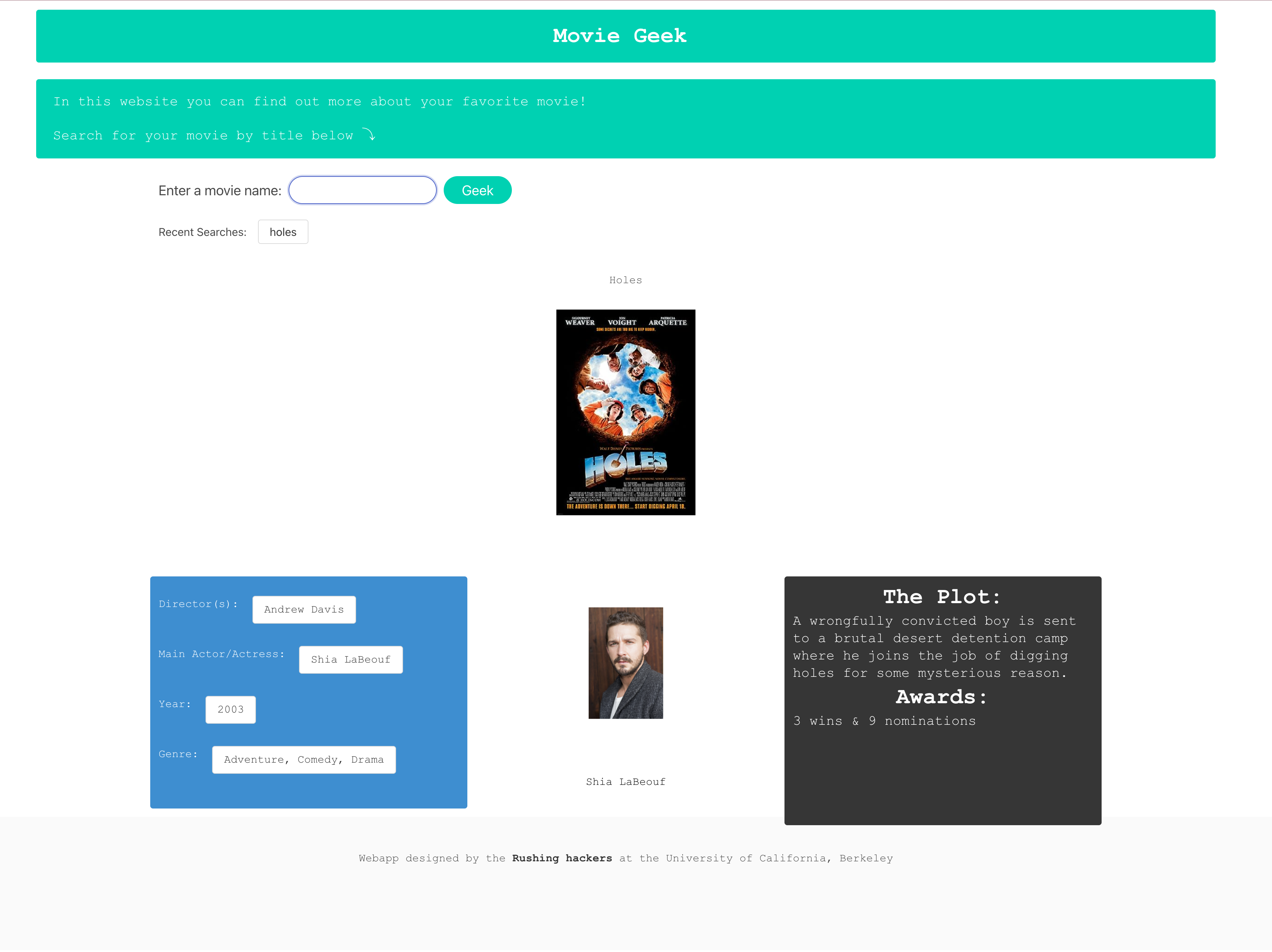 screenshot of webpage